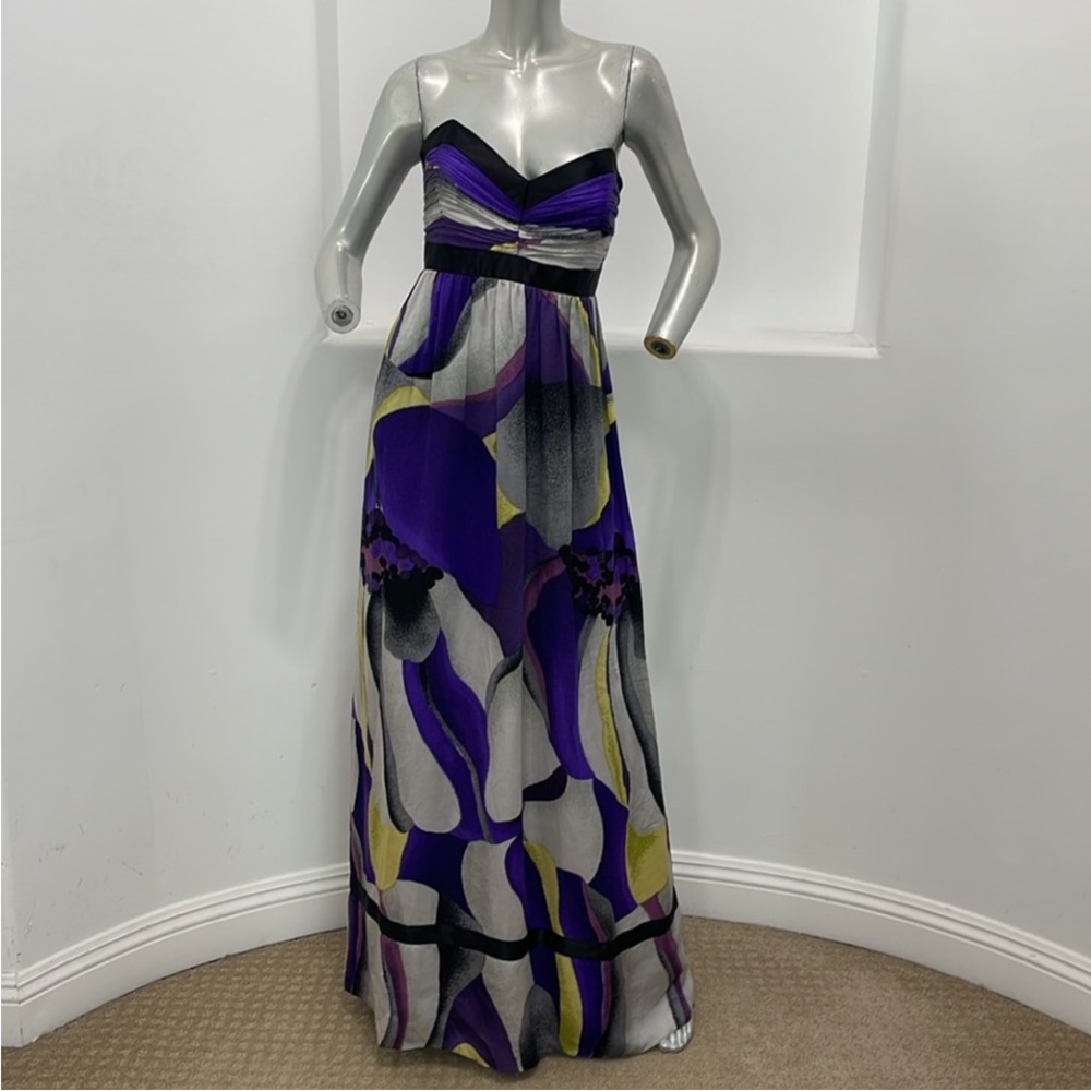 P0014.  Laundry by Design Purple and Black Maxi Dress
